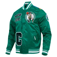 Men's Pro Standard Kelly Green Boston Celtics Sublimated Satin Full-Snap Jacket