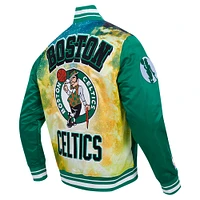 Men's Pro Standard Kelly Green Boston Celtics Sublimated Satin Full-Snap Jacket