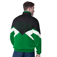 Men's Starter Black/Kelly Green Boston Celtics Rush Applique Full-Zip Track Jacket