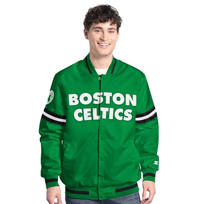 Veste universitaire Starter Kelly verte/noire Boston Celtics Scout à boutons-pression pour homme