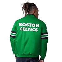 Men's Starter Kelly Green Boston Celtics Scout I Full-Snap Varsity Jacket