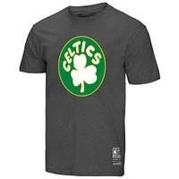 Unisex Mitchell & Ness Heather Gray Boston Celtics Hardwood Classics MVP Throwback Logo T-Shirt