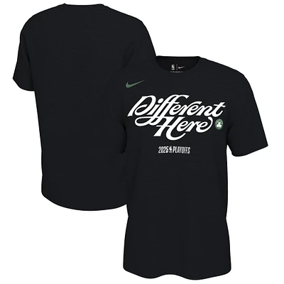T-shirt Nike noir unisexe Boston Celtics Playoffs NBA 2025 On-Court Mantra