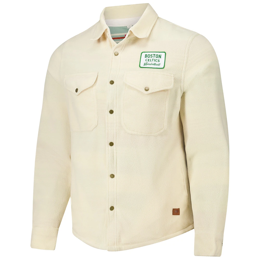 Unisex Sportiqe Cream Boston Celtics High Country Reeves Full-Button Long Sleeve Shirt
