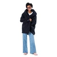 Unisex the Best Lounger World By Jill Martin Black Boston Celtics Oversized Open-Front Hoodie Sweater
