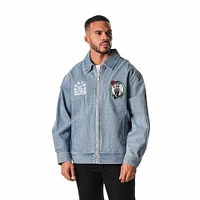 Unisex The Wild Collective Blue Boston Celtics Coaches Full-Zip Denim Jacket
