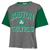 Women's '47  Gray Boston Celtics Rise Clubhouse Ziggy Color Block T-Shirt