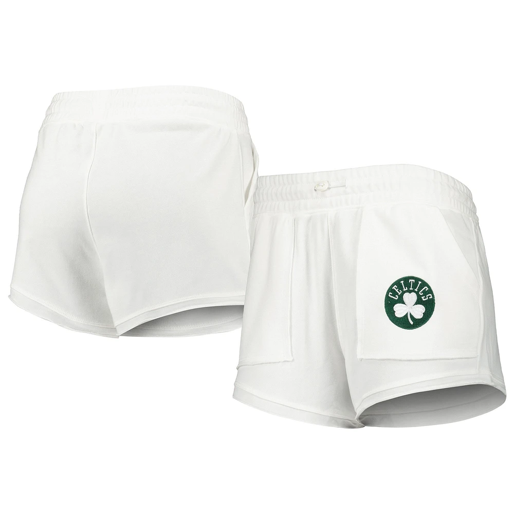 Women's Concepts Sport  White Boston Celtics Sunray Shorts