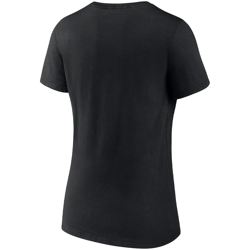 T-shirt noir à col en V Fanatics pour femmes Boston Celtics Hometown Collection 617