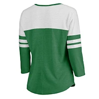 Women's Fanatics Jayson Tatum Kelly Green Boston Celtics Starstruck Name & Number - Tri-Blend 3/4-Sleeve V-Neck T-Shirt