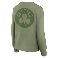 Women's Fanatics Olive Boston Celtics Elements Flow Pullover Sweatshirt