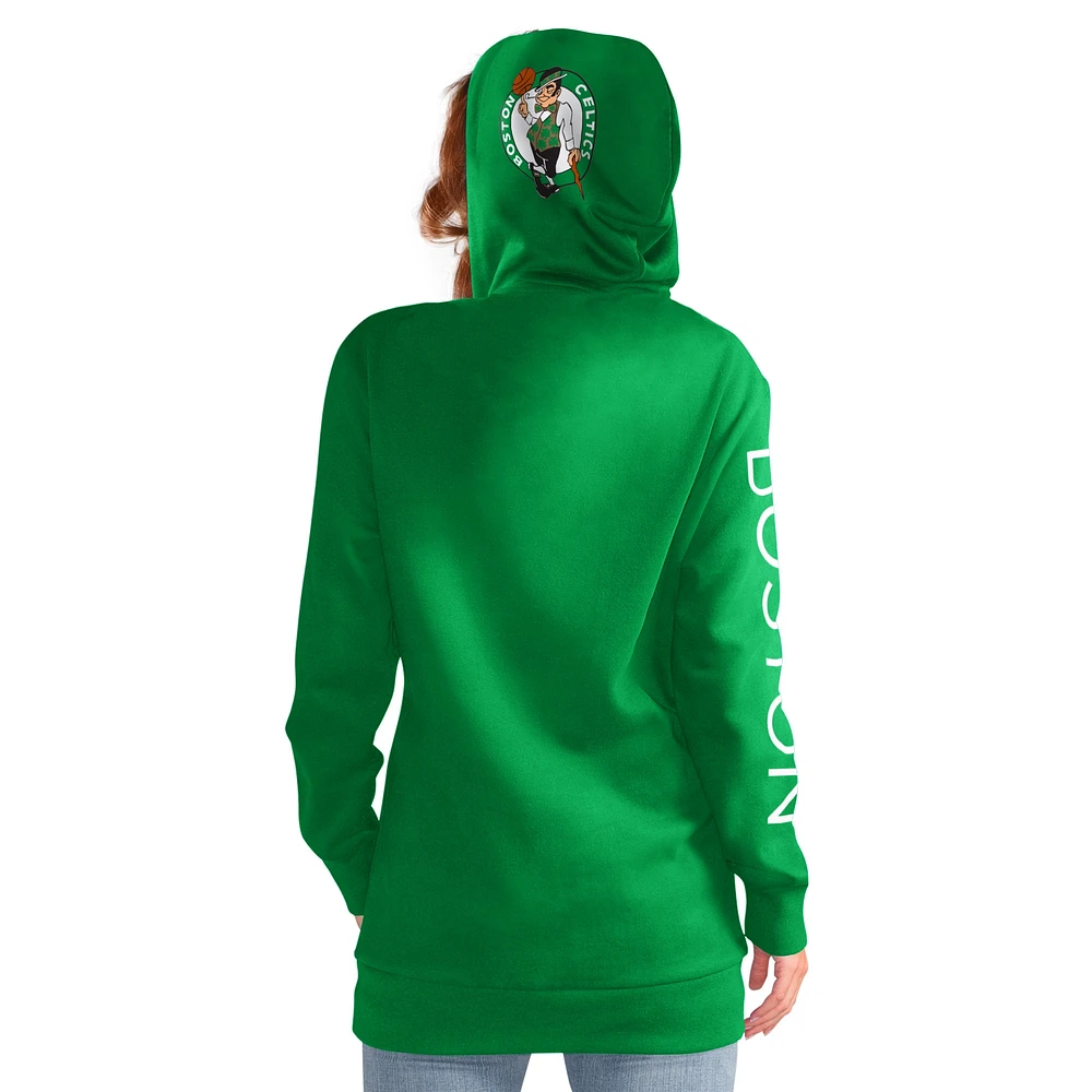 Women's G-III 4Her by Carl Banks Kelly Green Boston Celtics Base Coach Pullover Hoodie