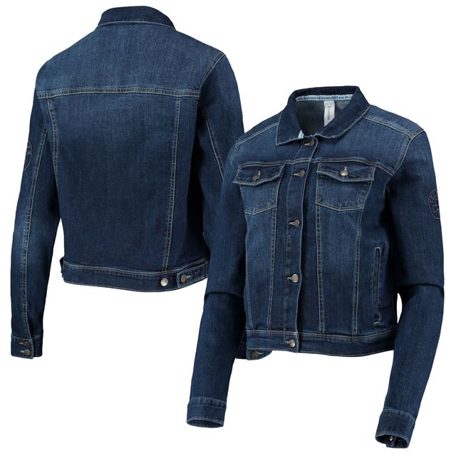 V118957 CELTS BLEU FEMME LUSSO GEORGIE SWAROVSKI VESTE EN DENIM STRETCH CRISTAL JACLAD