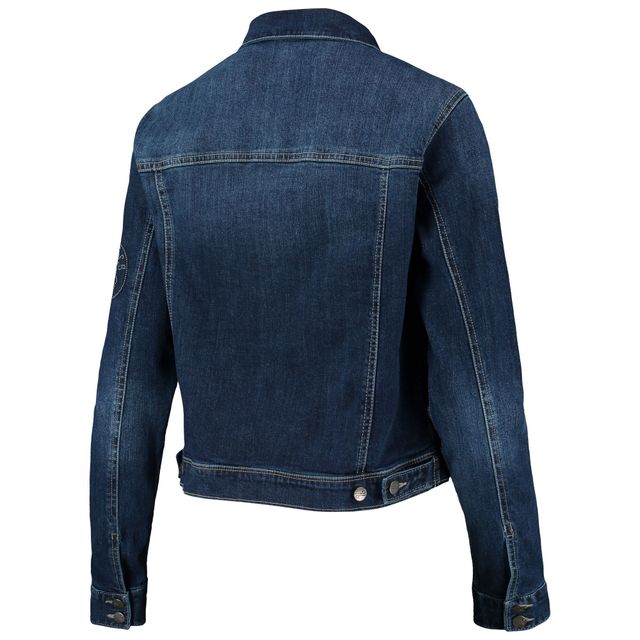 V118957 CELTS BLEU FEMME LUSSO GEORGIE SWAROVSKI VESTE EN DENIM STRETCH CRISTAL JACLAD