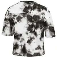 T-shirt court à imprimé tie-dye Mitchell & Ness pour femmes, noir/blanc, Boston Celtics Hardwood Classics