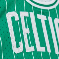 Women's Mitchell & Ness x DANNIJO Larry Bird Kelly Green Boston Celtics Fashion Cropped Basketball Jersey