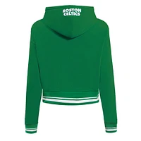 Women's Pro Standard Kelly Green Boston Celtics Script Tail Cropped Pullover Hoodie