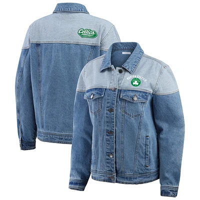Veste en jean à boutons bleus Boston Celtics pour femme WEAR by Erin Andrews