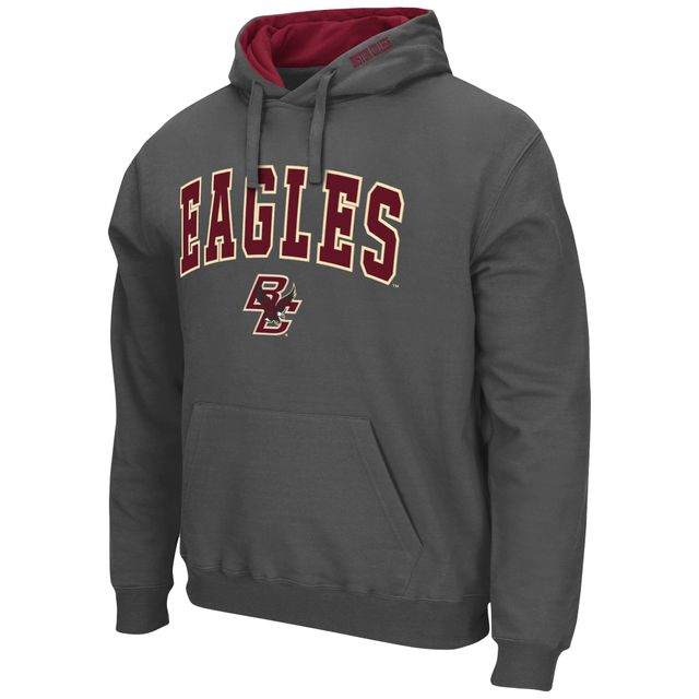 Chandail à capuchon Colosseum Charcoal Boston College Eagles Arch et logo pour hommes