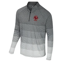 Men's Colosseum  Gray Boston College Eagles AI Striped Mesh Quarter-Zip Raglan Windshirt