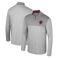 Men's Colosseum Gray Boston College Eagles Tuck Quarter-Zip Top