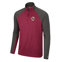Men's Colosseum Maroon/Charcoal Boston College Eagles Two Yutes Raglan Quarter-Zip Windshirt