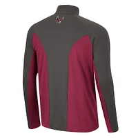 Men's Colosseum Maroon/Charcoal Boston College Eagles Two Yutes Raglan Quarter-Zip Windshirt