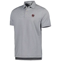 Men's Peter Millar Gray Boston College Eagles Jubilee Striped Performance Jersey Polo