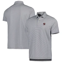 Men's Peter Millar Gray Boston College Eagles Jubilee Striped Performance Jersey Polo