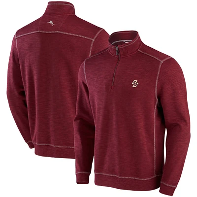 Tommy Bahama Bordeaux Boston College Eagles Sport Tobago Bay Veste à demi-zip triple mélange pour homme