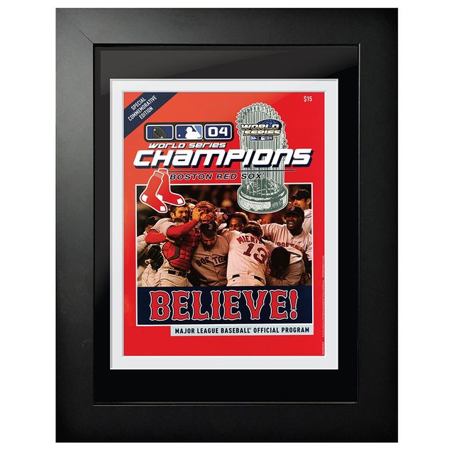 Série mondiale des Red Sox de Boston 2004 - Couverture de programme encadrée 12'' x 16''