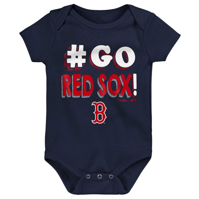 Ensemble de 3 bodys Born To Win pour bébé, bleu marine/rouge/gris, Boston Red Sox