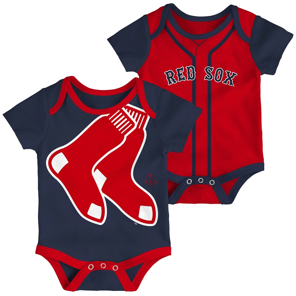 Ensemble de 2 bodys doubles Boston Red Sox pour bébé, bleu marine/rouge