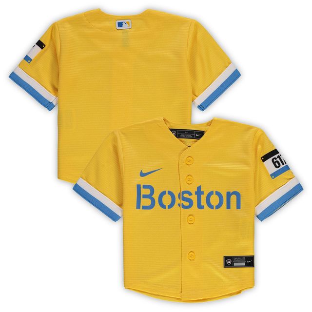 Maillot Nike doré Boston Red Sox MLB City Connect Replica pour enfant
