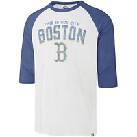 Men's '47 Cream Boston Red Sox City Connect Crescent Franklin Raglan 3/4-Sleeve T-Shirt