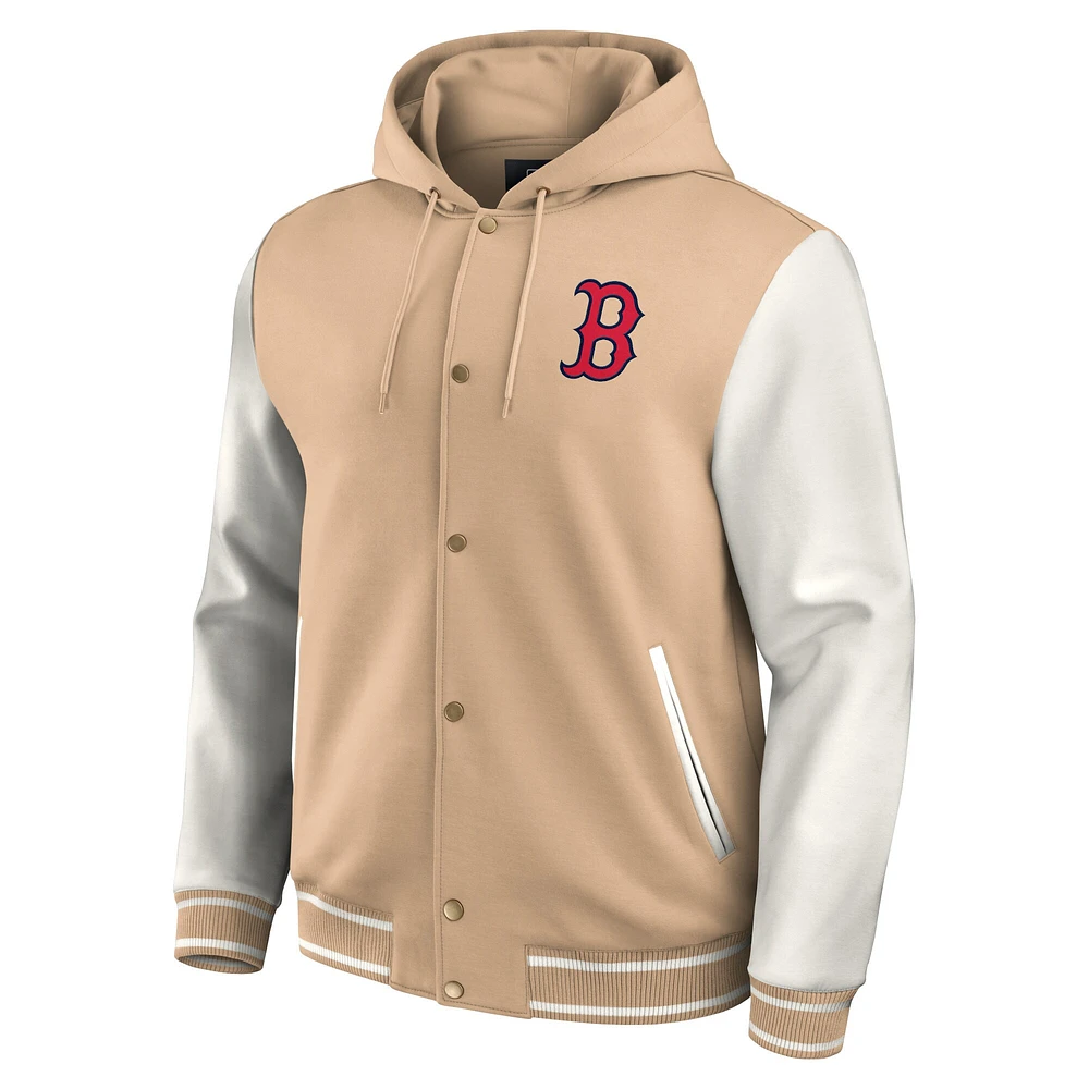 Men's Darius Rucker Collection by Fanatics Khaki Boston Red Sox Tri-Blend Full-Snap Hoodie Baseball Jacket
