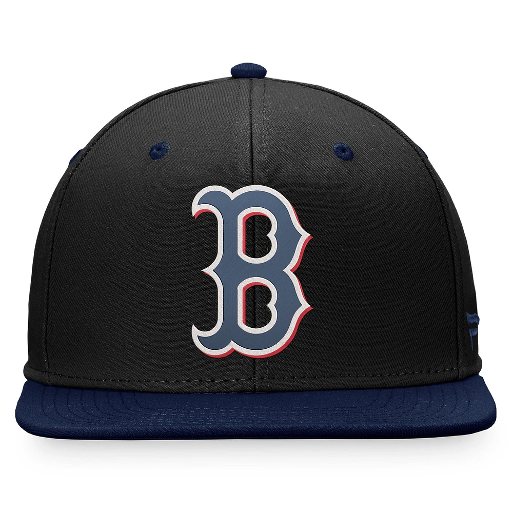 Men's Fanatics  Black/Navy Boston Red Sox State Side Two-Tone Snapback Hat
