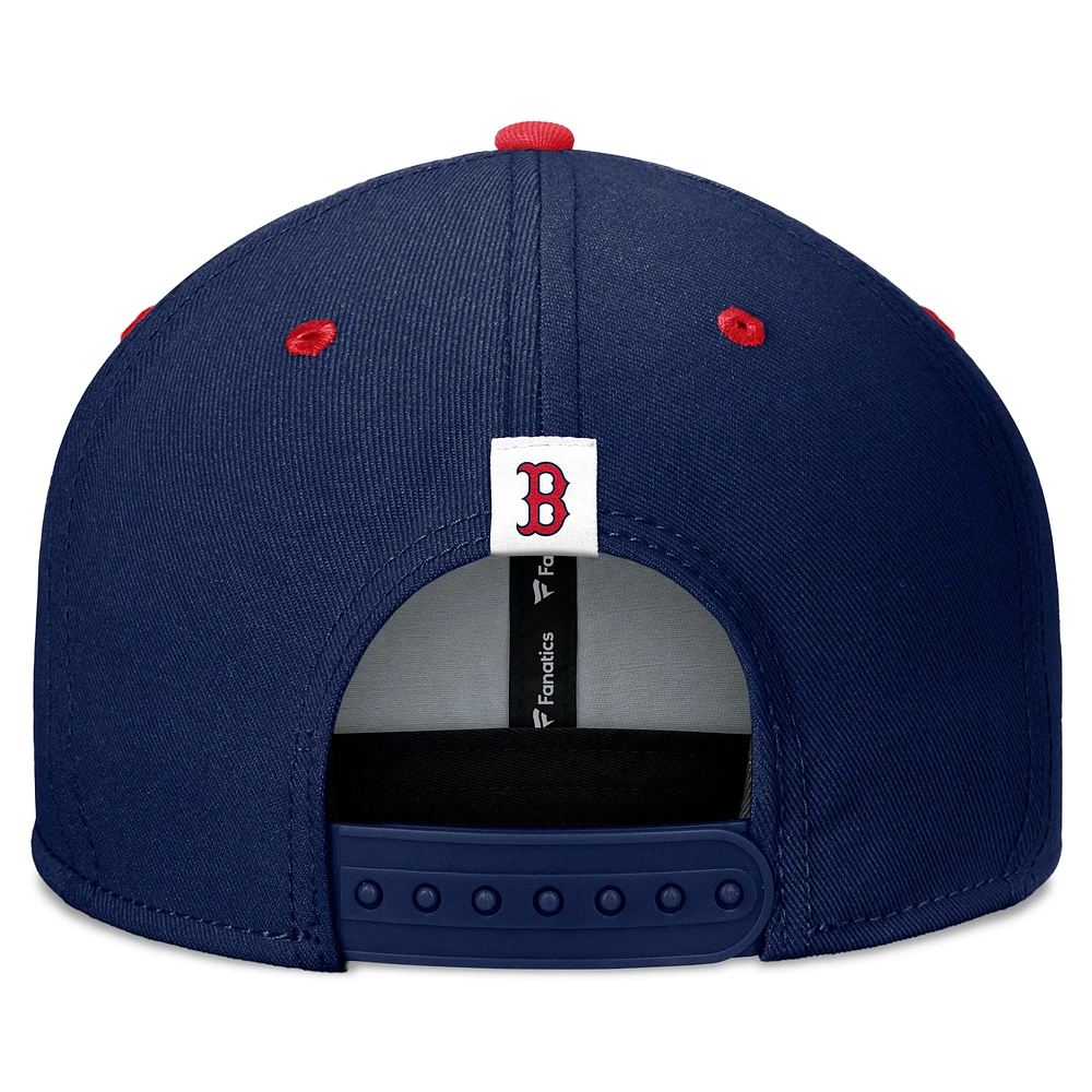 Men's Fanatics Navy/Red Boston Red Sox Fundamental Bold Snapback Hat
