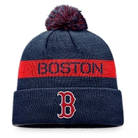 Men's Fanatics Navy/Red Boston Red Sox League Logo Cuffed Knit Hat with Pom