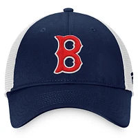 Men's Fanatics Navy/White Boston Red Sox Cooperstown Collection Core Trucker Snapback Hat