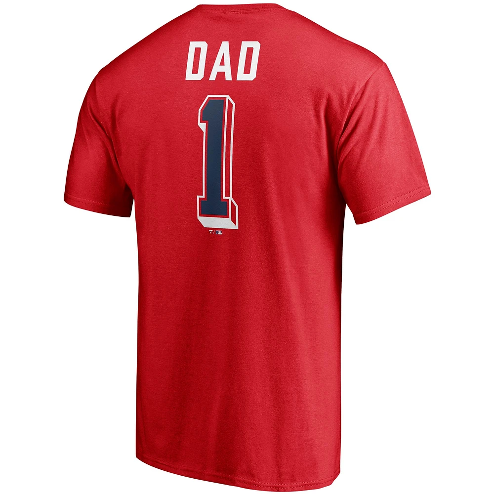 Men's Fanatics Red Boston Sox Number One Dad Team T-Shirt