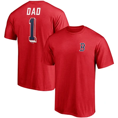Men's Fanatics Red Boston Sox Number One Dad Team T-Shirt