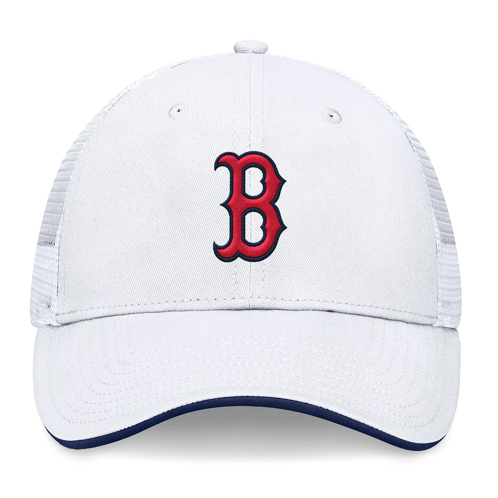 Men's Fanatics White Boston Red Sox Front Office Meshback Structured Adjustable Hat