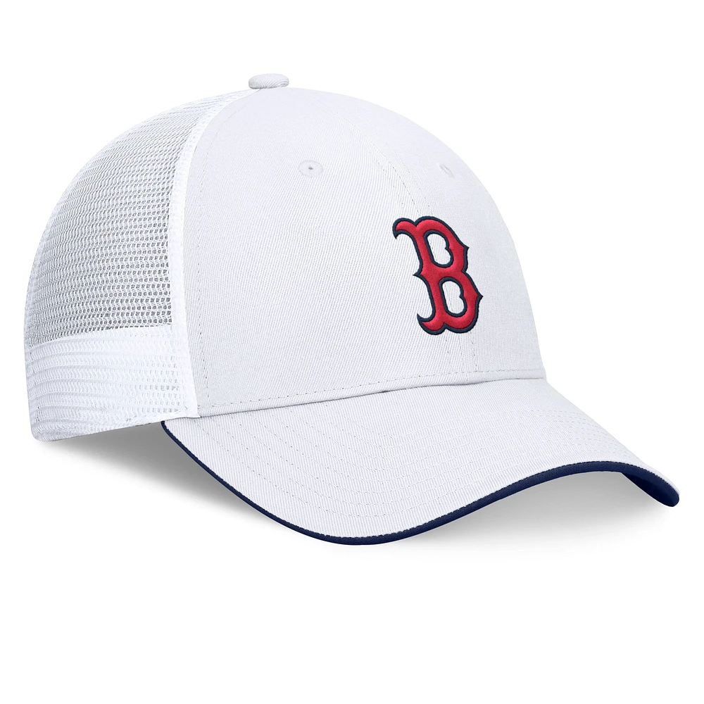 Men's Fanatics White Boston Red Sox Front Office Meshback Structured Adjustable Hat