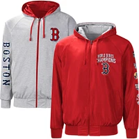 Men's G-III Sports by Carl Banks Red/Gray Boston Red Sox Southpaw Reversible Full-Zip Raglan Hoodie - Jacket