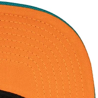 Men's Mitchell & Ness Black/Teal Boston Red Sox Citrus Cooler Snapback Hat