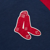 Men's Mitchell & Ness Navy Boston Red Sox Cooperstown Collection Legendary Raglan Slub Henley 3/4-Sleeve T-Shirt