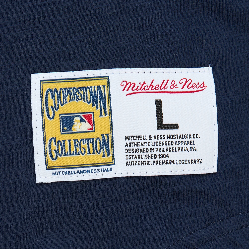 Men's Mitchell & Ness Navy Boston Red Sox Cooperstown Collection Legendary Raglan Slub Henley 3/4-Sleeve T-Shirt