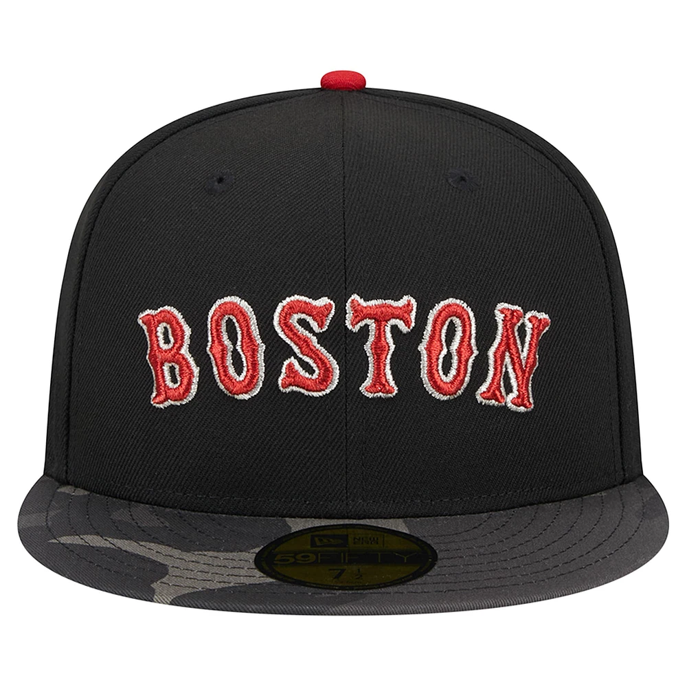 Men's New Era Black Boston Red Sox Metallic Camo 59FIFTY Fitted Hat