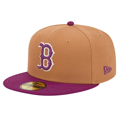 Pack de couleurs bicolores 59FIFTY New Era pour hommes, marron/violet, Boston Red Sox, casquette ajustée